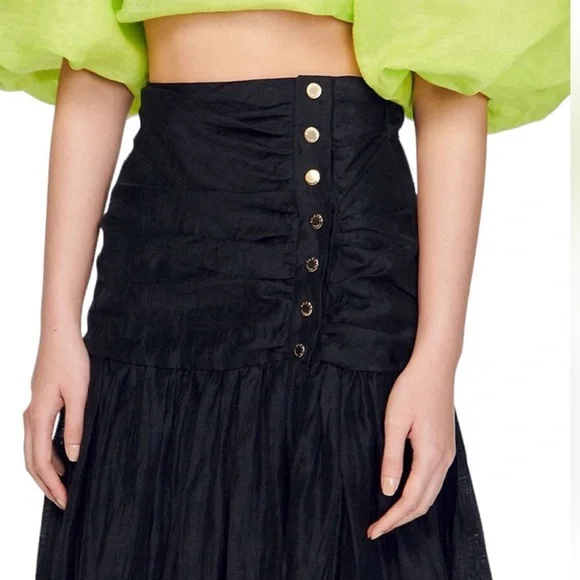 Sandro midi skirt with buttons on the side
